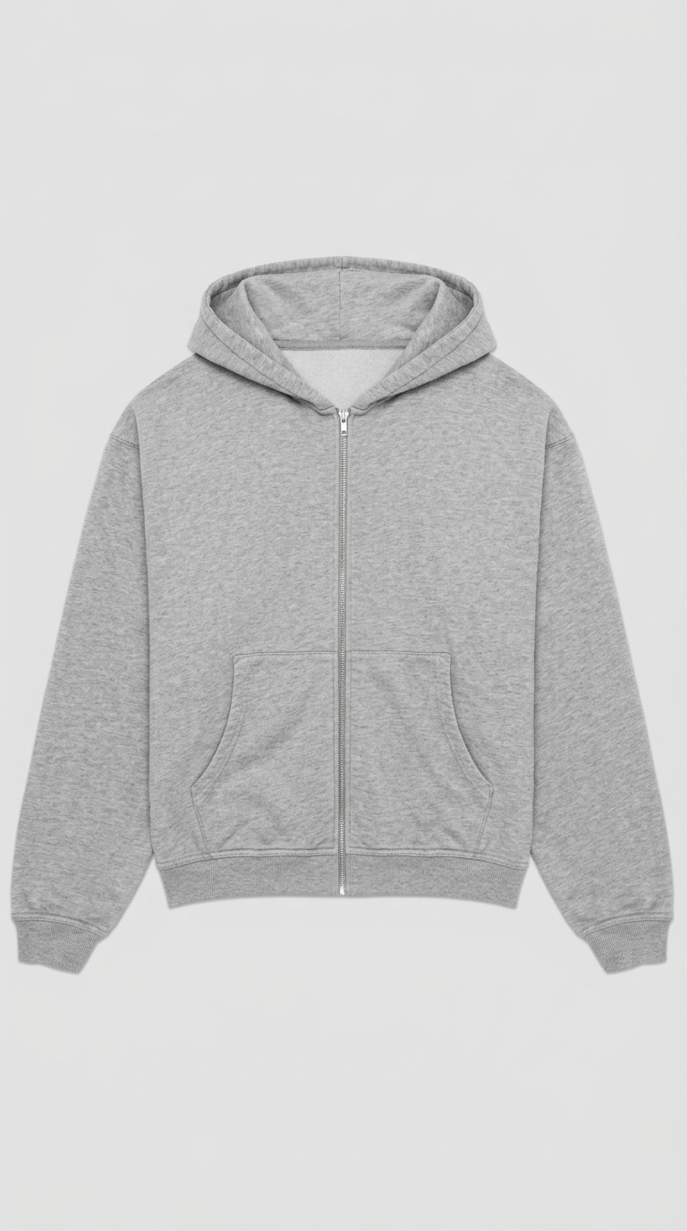 ZIP-UP HOODIE light grey