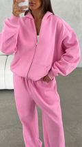 ZIP-UP HOODIE pink