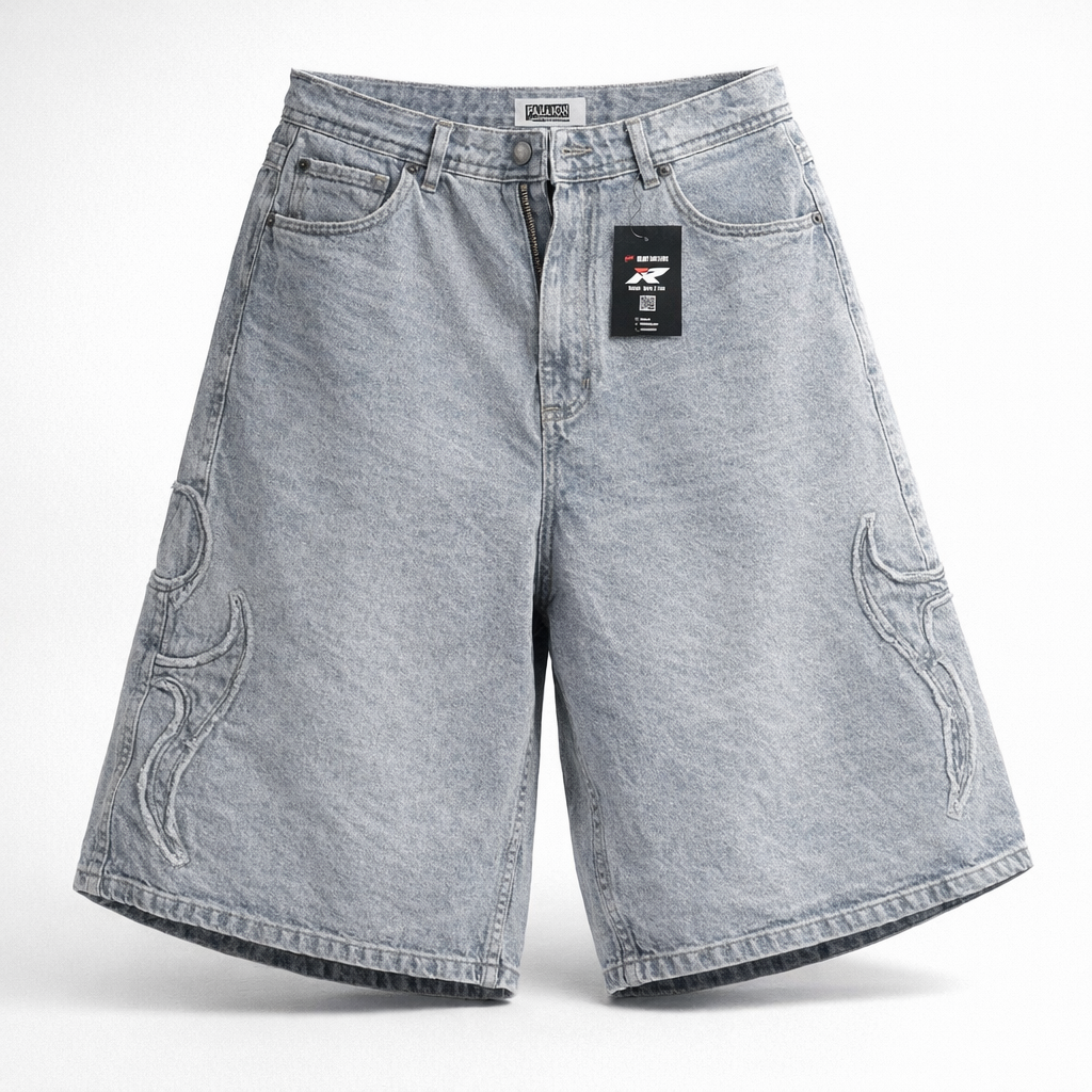SHORT BAGGY JEANS BLEU