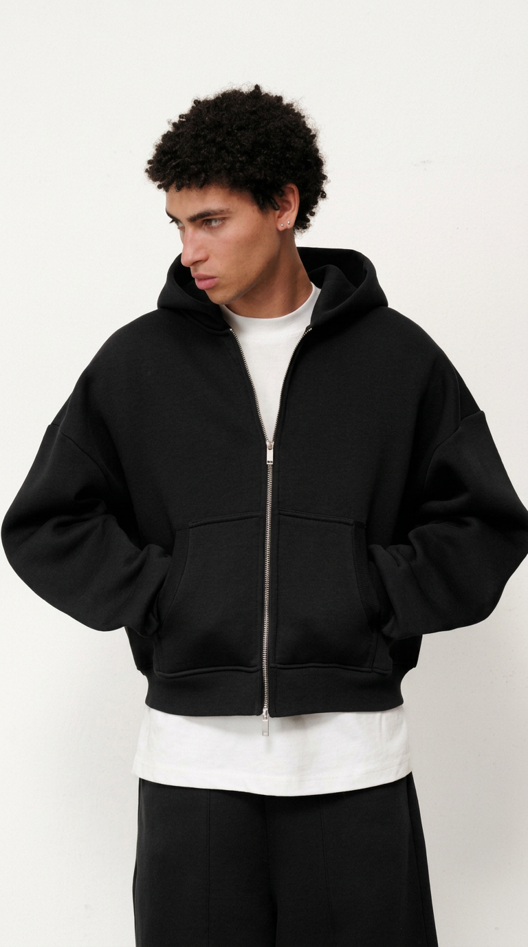 HOODIE ZIP UP BLACK