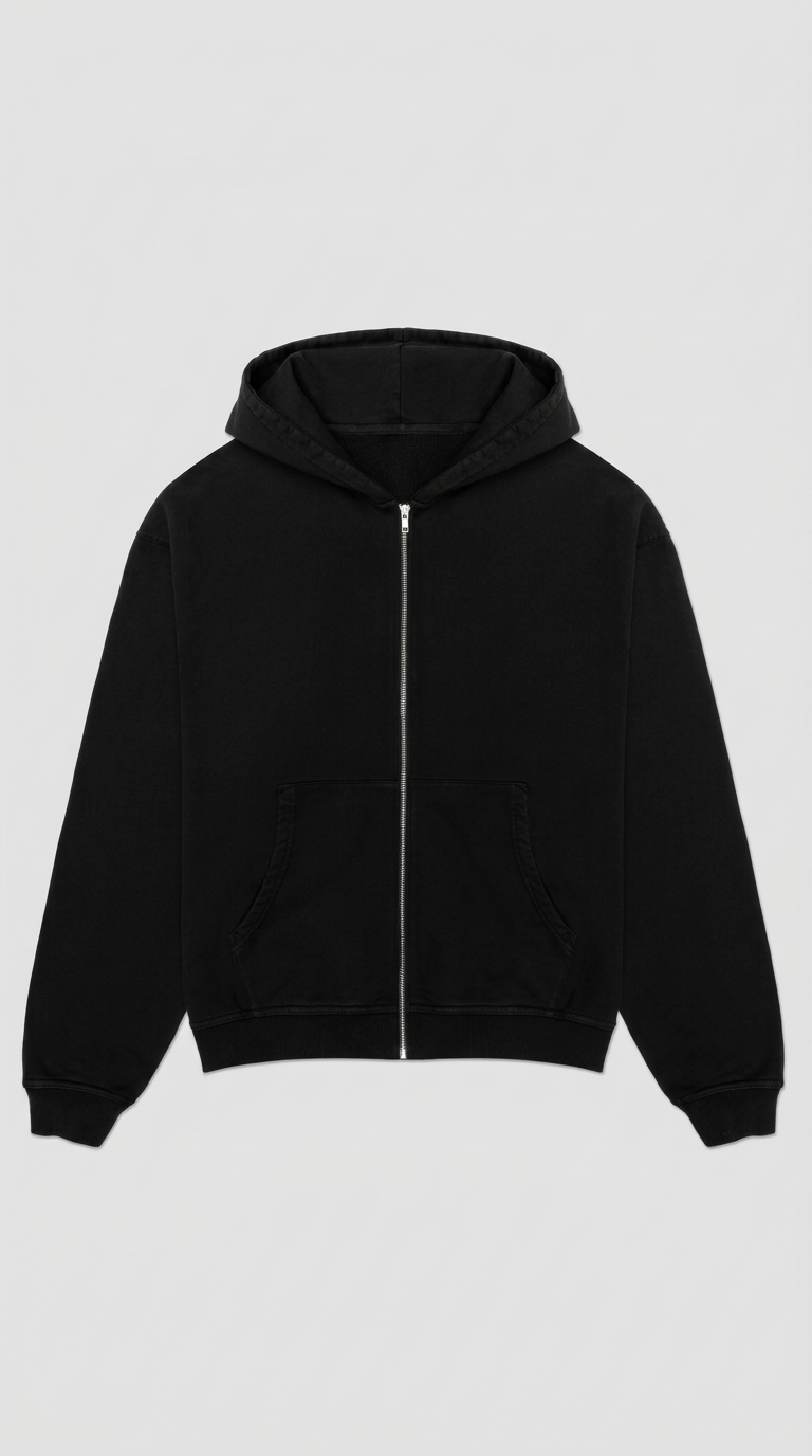HOODIE ZIP UP BLACK