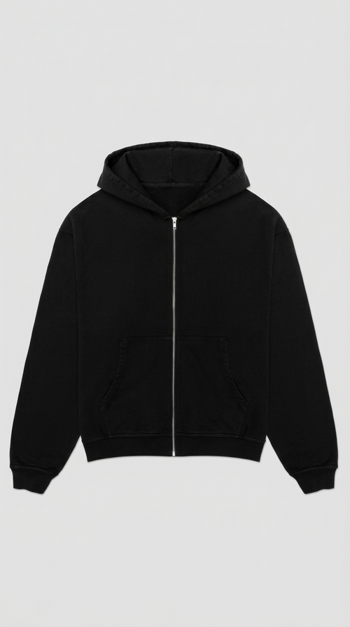 HOODIE ZIP UP BLACK