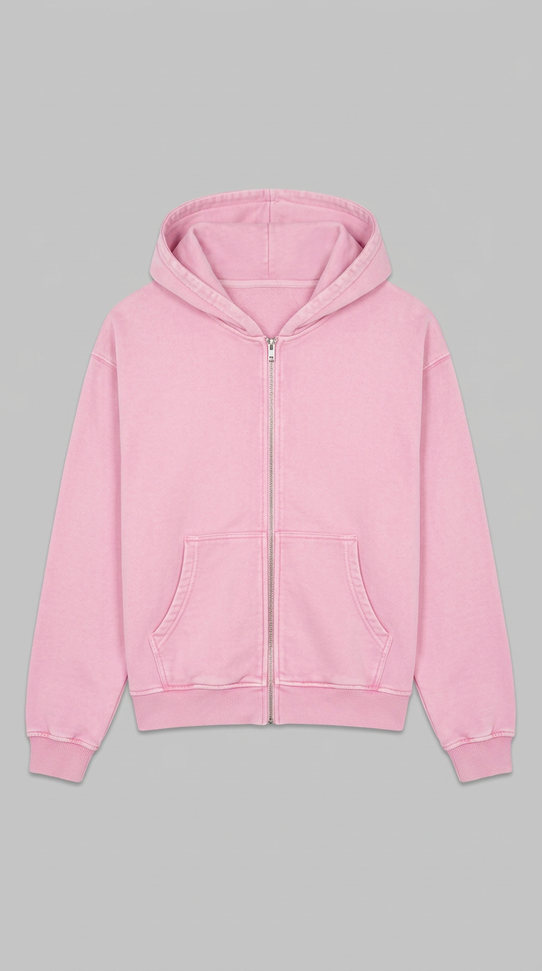 ZIP-UP HOODIE pink